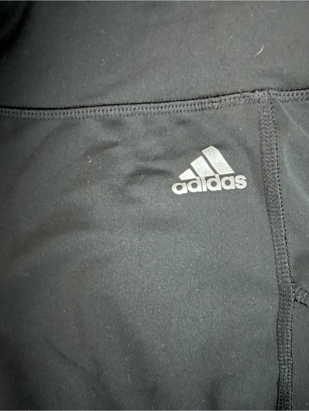 adidas Black Capri Leggings with Side Mesh Panels - Picture 4 of 6
